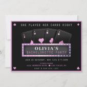 Poker Aces Roze & Zwart Bachelorette Party Kaart (Voorkant)