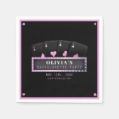 Poker Aces Roze & Zwart Bachelorette Party Servet (Voorkant)