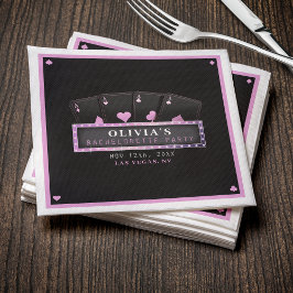 Poker Aces Roze & Zwart Bachelorette Party Servet