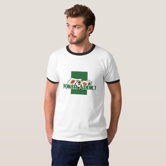 Poker Addict's ringer-t T-shirt (Voorkant volledig)