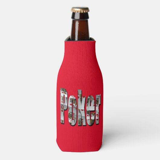 Poker Afbeelding Logo met koninginnen, Flesjeskoeler (Fles Voorkant)