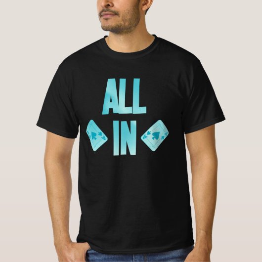 Poker ALL IN Karten Pik Texas Holdem T-shirt (Voorkant)