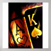 Poker Art Big Slick FLAMING ACE KING Poster (Voorkant)