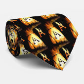 Poker Art Casino Decor Flaming Aces Stropdas (Opgerold)