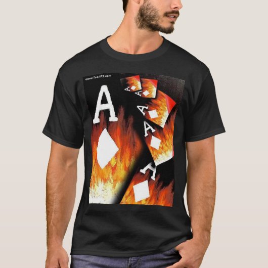 Poker Art Decor T shirt Aces of Diamonds Collage (Voorkant)