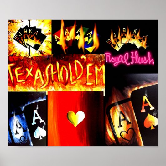 POKER ART TEXAS HOLD EM COLLAGE POSTER (Voorkant)