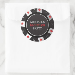 Poker Avond Verlovingsfeest Las Vegas Casino Ronde Sticker