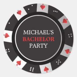 Poker Avond Verlovingsfeest Las Vegas Casino Ronde Sticker