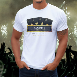Poker Azen Goud & Zwart Bachelorette Feest T-shirt