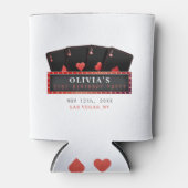 Poker Azen Rood & Zwart 21e Verjaardagsfeest Wit Blikjeskoeler (Voorkant)