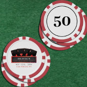 Poker Azen Rood & Zwart 21e Verjaardagsfeest Wit Chips