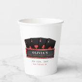 Poker Azen Rood & Zwart 21e Verjaardagsfeest Wit Papieren Bekers (Voorkant)