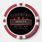 Poker Azen Rood & Zwart 21e Verjaardagsfeestje Chips (Voorkant)