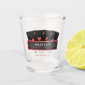 Poker Azen Rood & Zwart 21e Verjaardagsfeestje Shot Glas (Voorkant)