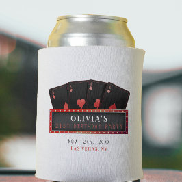 Poker Azen Rood & Zwart 21e Verjaardagsfeestje Wit Blikjeskoeler