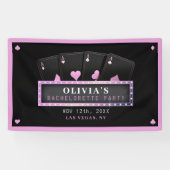 Poker Azen Roze & Zwarte Bachelorette Party Spandoek (Horizontaal)