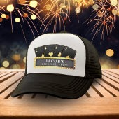 Poker Azen Zwart & Goud Verlovingsfeest Trucker Pet