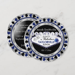 Poker Bachelor Party Invitation - DIY City & State Kaart