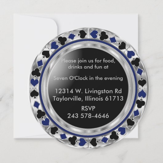 Poker Bachelor Party Uitnodiging - DIY Stad & Staa (Achterkant)