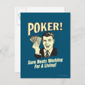 Poker: Beats Working for a Living Briefkaart (Voorkant / Achterkant)