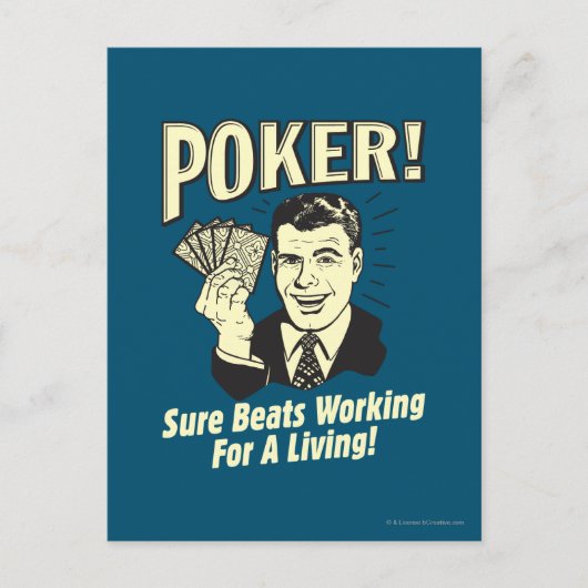 Poker: Beats Working for a Living Briefkaart (Voorkant)