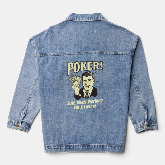 Poker: Beats Working for a Living Denim Jacket (Achterkant)