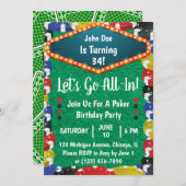 Poker Birthday Party Invitation Kaart (Voorkant / Achterkant)