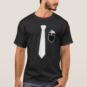 Poker Black en White Tuxedo met Stropdas Funny Nov T-shirt