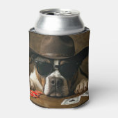 Poker Black Jack Western Pitbull Schattig Blikjeskoeler (Blikje Voorkant)