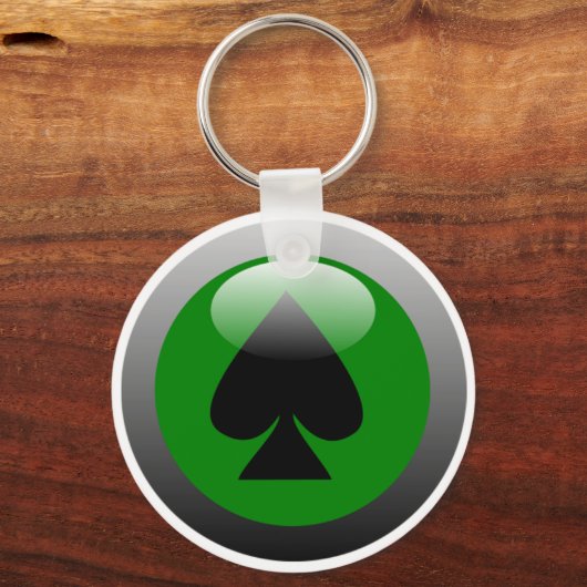 Poker Button - Spade Sleutelhanger (Voorkant)