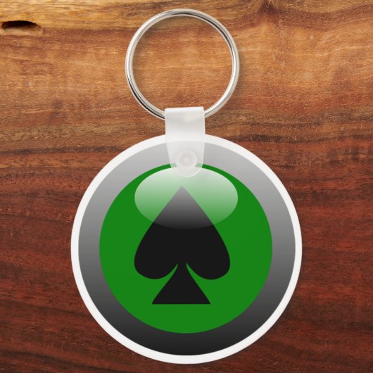 Poker Button - Spade Sleutelhanger (Voorkant)