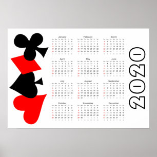 Poker Calendar 2020 Poster