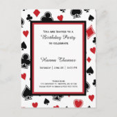 Poker Card Game Casino Theme Birthday Uitnodiging Briefkaart (Voorkant)