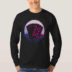 Poker Card Game Gambling Retro Sunset T-shirt