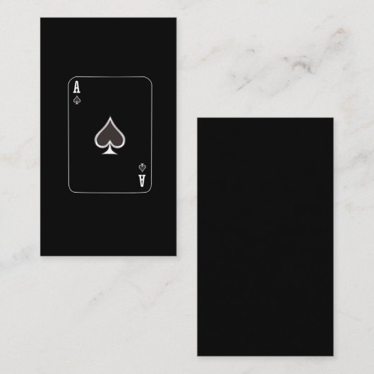 Poker Card Player Ace of Spades Halloween Visitekaartje (Voorkant / Achterkant)