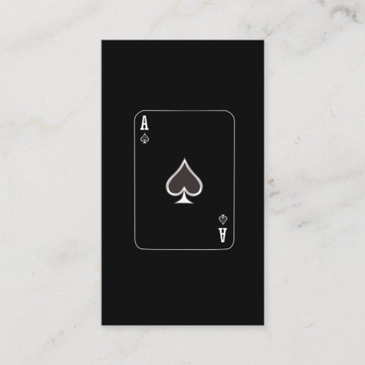 Poker Card Player Ace of Spades Halloween Visitekaartje (Voorkant)