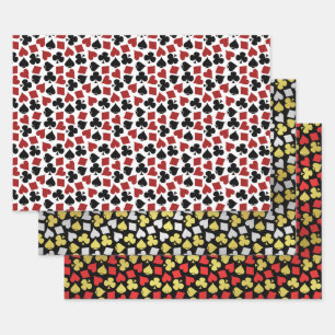 Poker Card Suits Las Vegas Casino Gambler Patronen Inpakpapier Vel