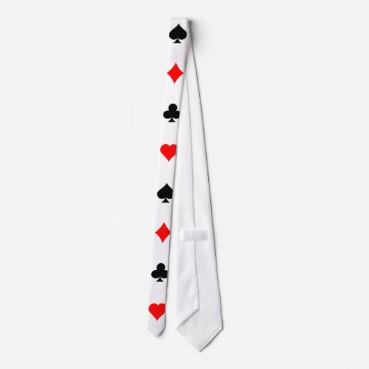Poker Card Suits Pattern: Necktie/Stropdas Stropdas (Achterkant)