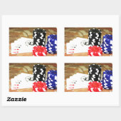 Poker Cards Aces Chips Gambling Casino Win Game Rechthoekige Sticker (Vel)