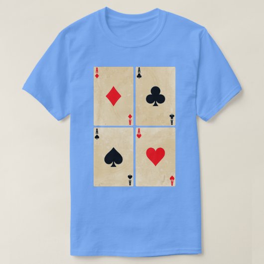 Poker Cards Aces Diamonds Spades Cross Hearts T-shirt (Design voorkant)