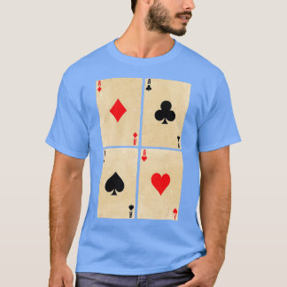 Poker Cards Aces Diamonds Spades Cross Hearts T-shirt