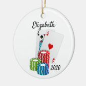 Poker Cards Casino Chips Gambling Keramisch Ornament (Links)