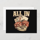 Poker Cards Chips Casino Gambling Player Game Gift Briefkaart (Voorkant / Achterkant)