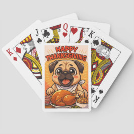 Poker Cards: Happy Thanksgiving Pug Playing Cards Pokerkaarten