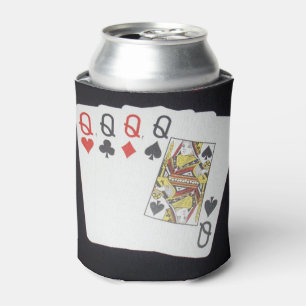 Poker Cards Quad Queens Blikjeskoeler