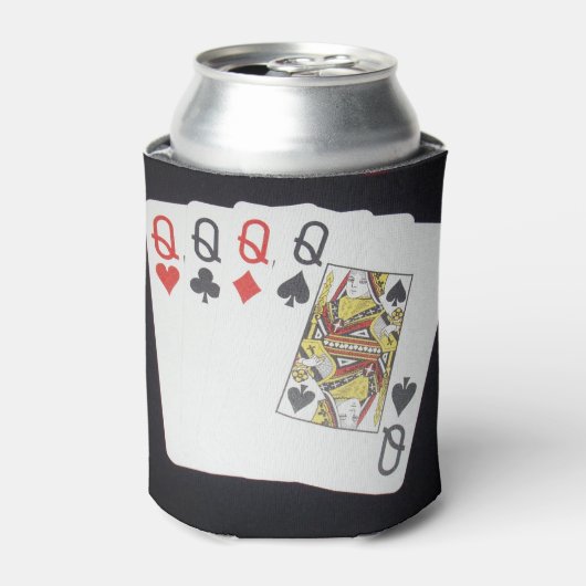 Poker Cards Quad Queens Blikjeskoeler (Blikje Voorkant)