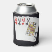 Poker Cards Quad Queens Blikjeskoeler (Blikje Achterkant)
