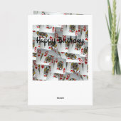 Poker Cards Queens Design Birthday Kaart (Achterkant)