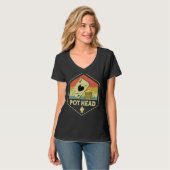 Poker Cards Retro Pot Head T-shirt (Voorkant volledig)