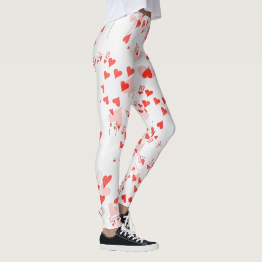 Poker Cards Royal Hearts Flush Pattern Leggings (Rechts)